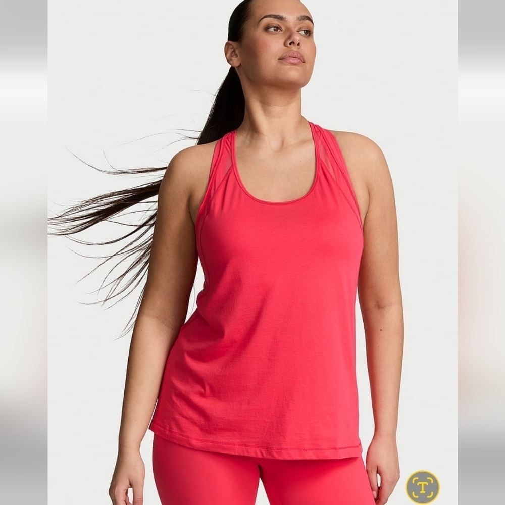 Victoria's Secret VSX Cotton Jersey Racerback Tank Top - Picture 3 of 3